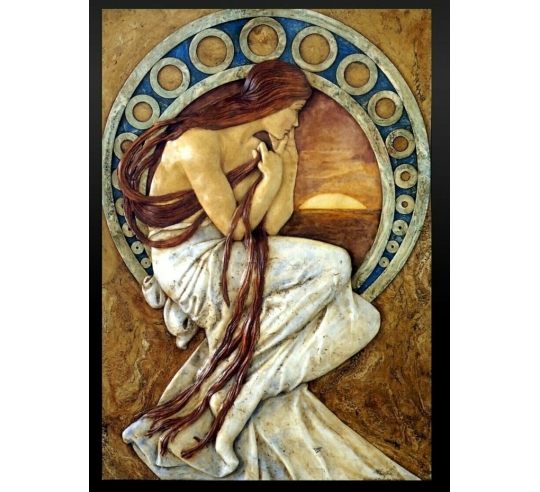 Cuadro en relieve Las cuatro artes, La Poesía...