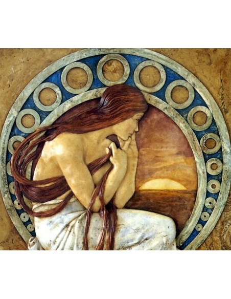Cuadro en relieve Las cuatro artes, La Poesía según Alphons Mucha.