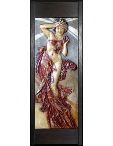 Tableau en relief La Lune et les Étoiles, Étoile du Matin d'après Alphons Mucha.