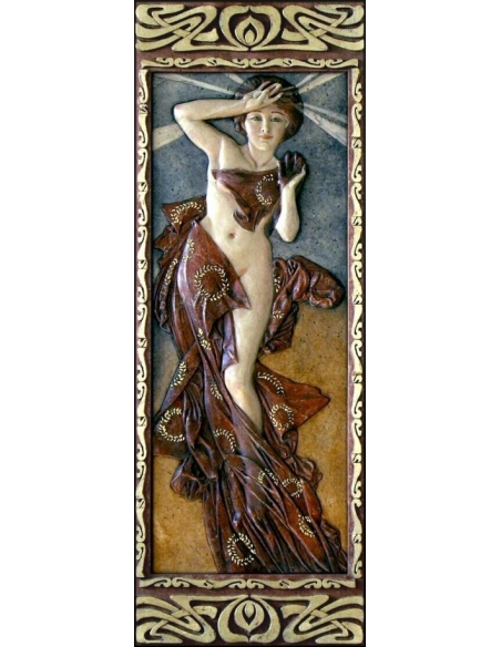 Tableau en relief La Lune et les Étoiles, Étoile du Matin d'après Alphons Mucha.