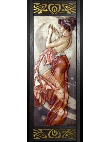 Cuadro en relieve La Luna y las Estrellas, Estrella Polar según Alphons Mucha.