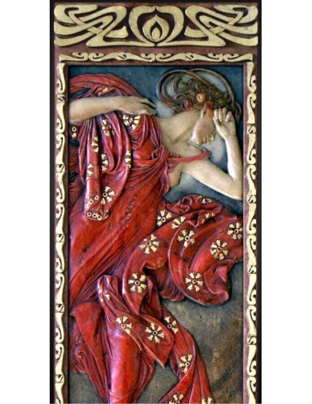 Cuadro en relieve La luna y las estrellas, Estrella vespertina según Alphons Mucha.