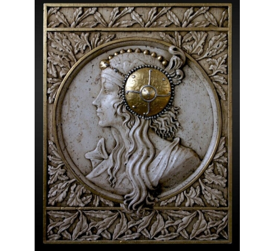 Relief painting of Byzantine heads, the Blonde...