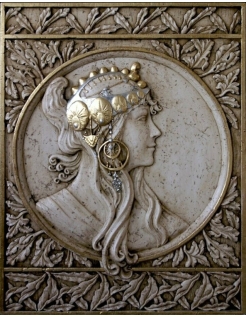 Tableau en relief Têtes byzantines, la Brunette d'après...