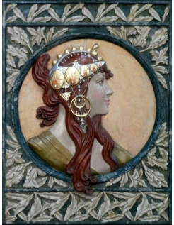 Cuadro en relieve cabezas bizantinas, la Morena según...