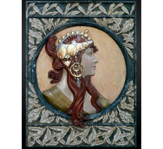 Cuadro en relieve cabezas bizantinas, la Morena...