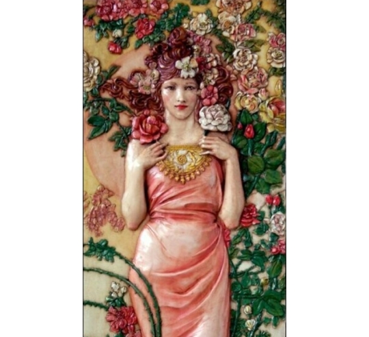 Relief painting Flowers, the Rose after Alphons...