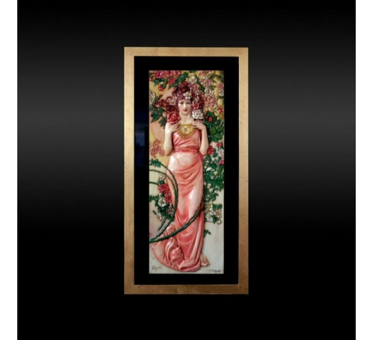 Relief painting Flowers, the Rose after Alphons...