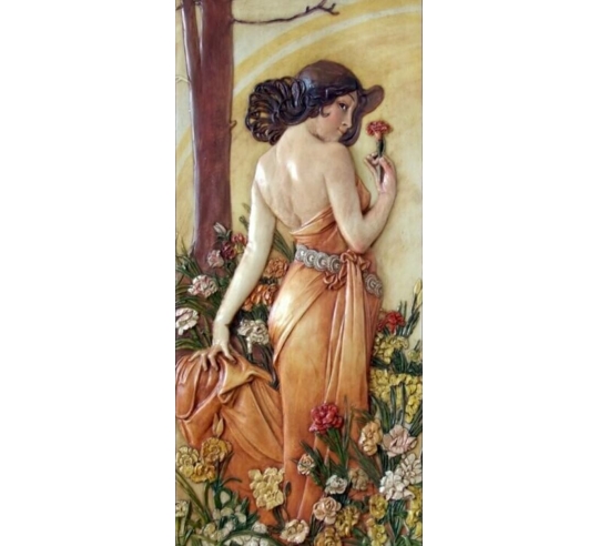 Tableau en relief les Fleurs, l'Oeillet d'après...
