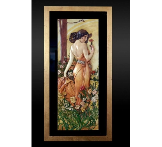 Tableau en relief les Fleurs, l'Oeillet d'après...