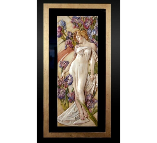 Tableau en relief les Fleurs, l'Iris d'après...