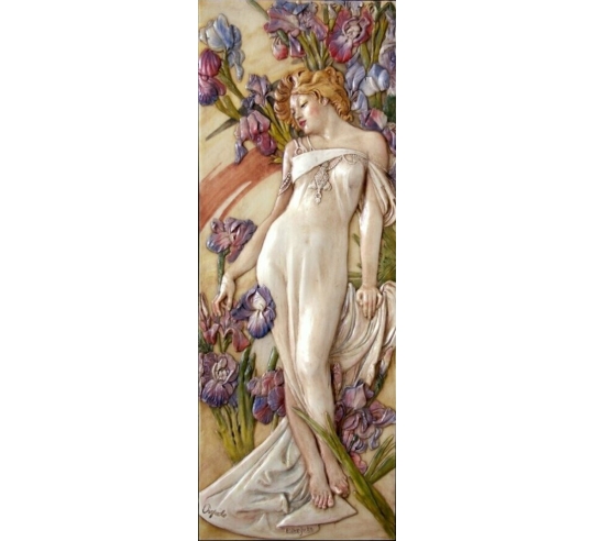 Tableau en relief les Fleurs, l'Iris d'après...