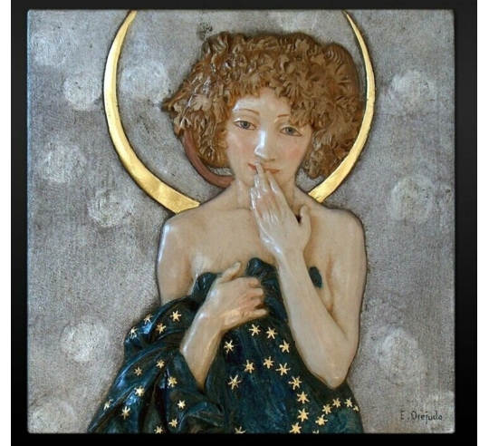 Relief painting The Moon and Stars, Fragment of...