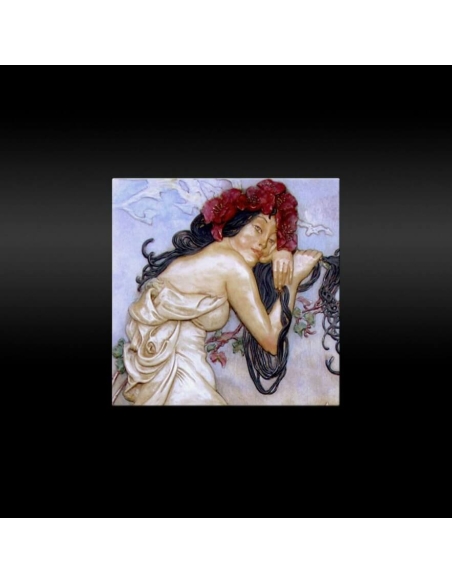 Cuadro en relieve Las estaciones, fragmento de verano según Alphons Mucha.