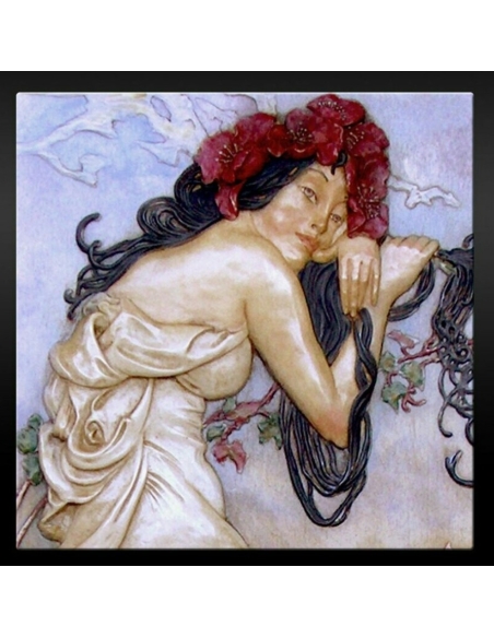 Cuadro en relieve Las estaciones, fragmento de verano según Alphons Mucha.
