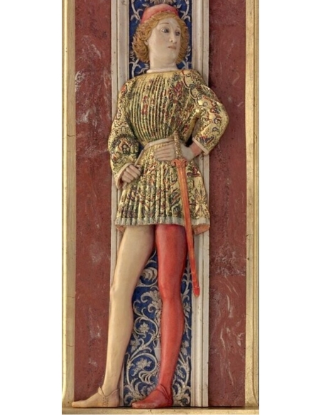 Florentine style relief painting, gentleman after Andrea Mantegna, fresco Ducal Palace of Mantua, The bridal chamber.