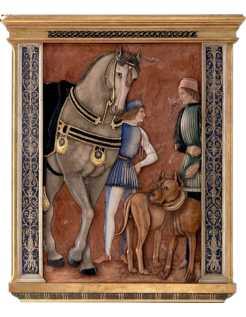 Tableau en relief Cheval et chiens d'après Andréa...
