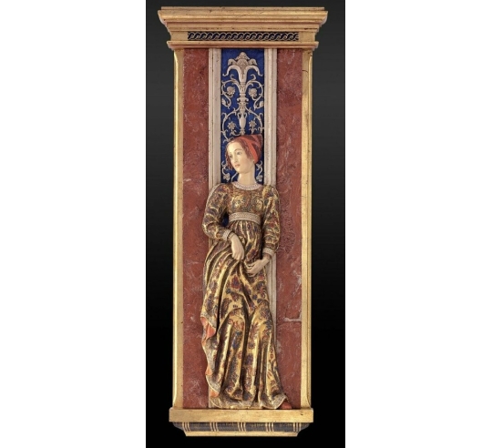 Relief painting, Florentine courtesan after...
