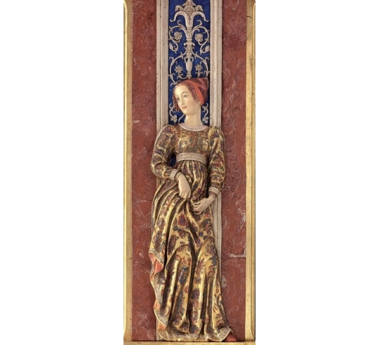 Relief painting, Florentine courtesan after...