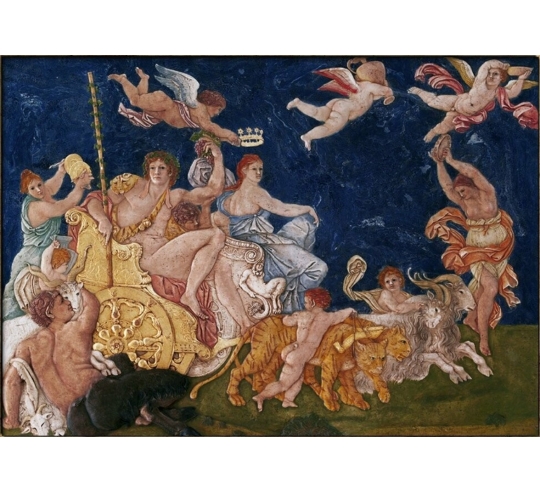 Tableau en relief "Le Triomphe de Bacchus et...