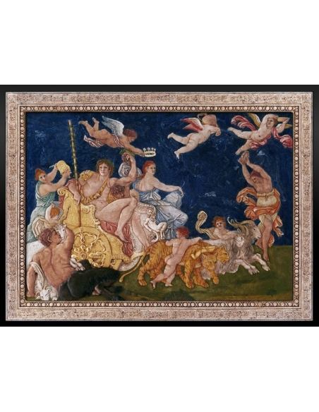 Tableau en relief "Le Triomphe de Bacchus et d’Ariane" d'après Anibale Carraci, atelier de l'école bolonaise.