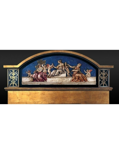 Tableau en relief Les Vertus cardinales et théologales, d'après la fresque de Raphael, palais apostolique du Vatican.
