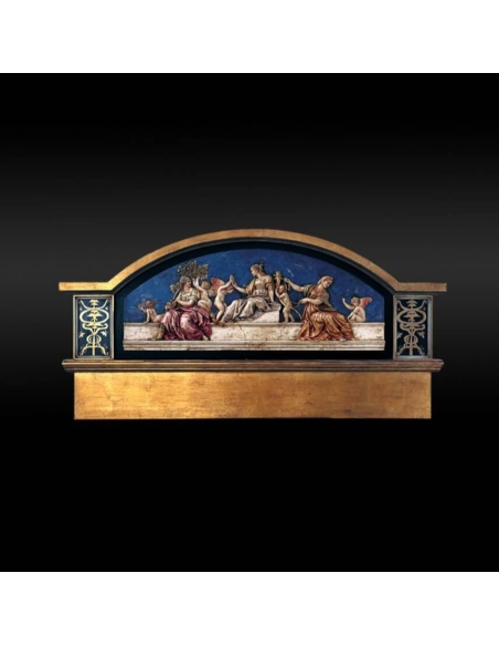Tableau en relief Les Vertus cardinales et théologales, d'après la fresque de Raphael, palais apostolique du Vatican.