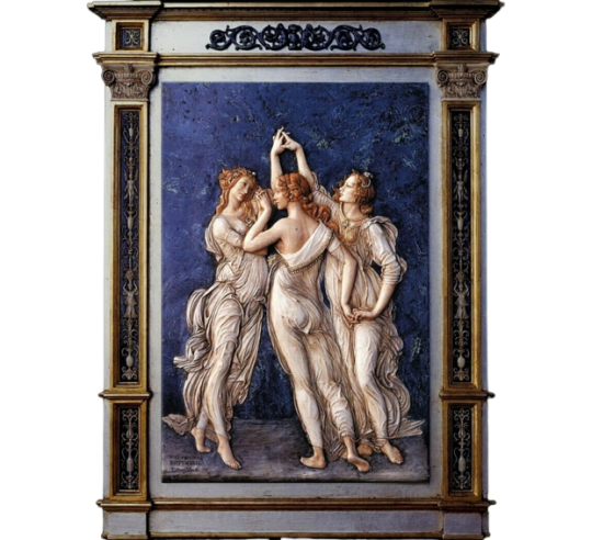 Cuadro en relieve Las Tres Gracias, Primavera, según Sandro Botticelli.