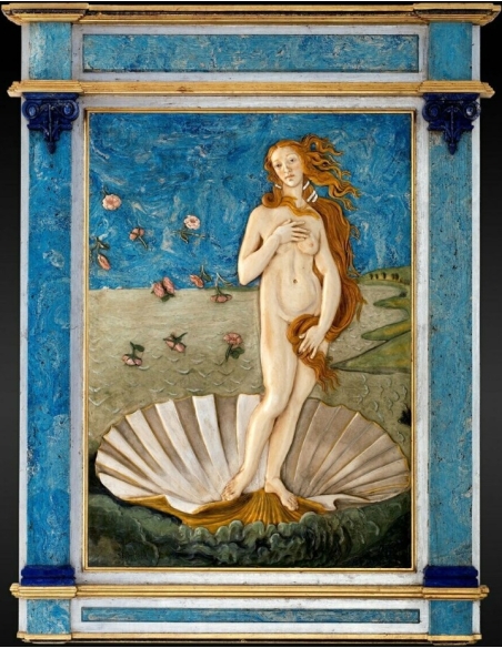 Tableau en relief La Naissance de Vénus ou Nascita di Venere d'après Sandro Botticelli.