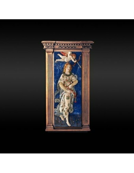 Relief painting, Flora goddess of youth and flowering, allegory of Spring after Sandro Botticelli.