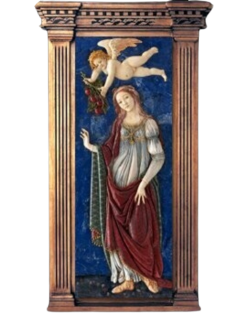 Cuadro en relieve, Venus acompañada de Cupido, alegoría...