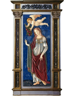Cuadro en relieve, Venus acompañada de Cupido, alegoría...