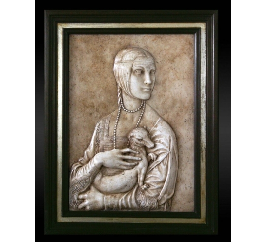 Tableau en relief, La Dame à l’hermine ou...