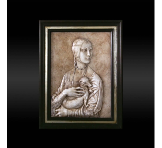 Tableau en relief, La Dame à l’hermine ou...