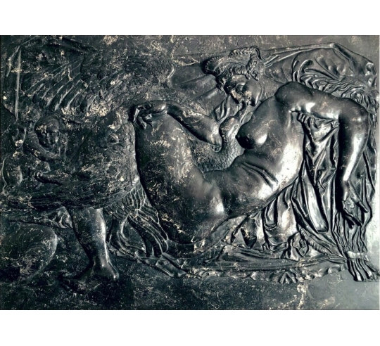 Cuadro en relieve Leda y el cisne según una pintura perdida de Miguel Ángel.