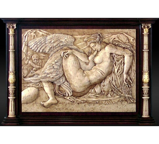 Tableau en relief Léda et le Cygne d'après un...