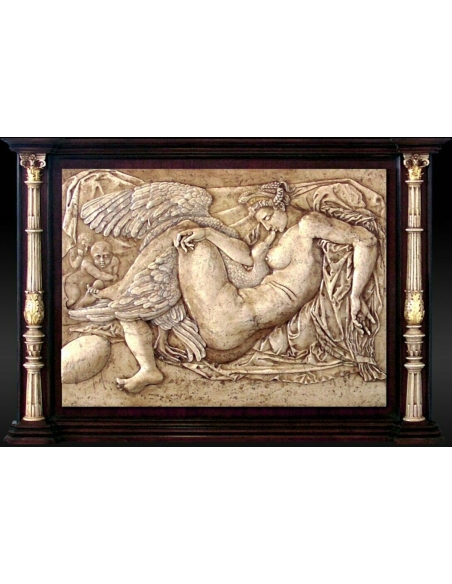 Tableau en relief Léda et le Cygne d'après un tableau perdu de Michel-Ange.