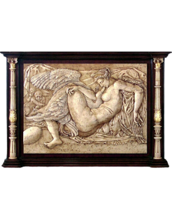 Tableau en relief Léda et le Cygne d'après un tableau...
