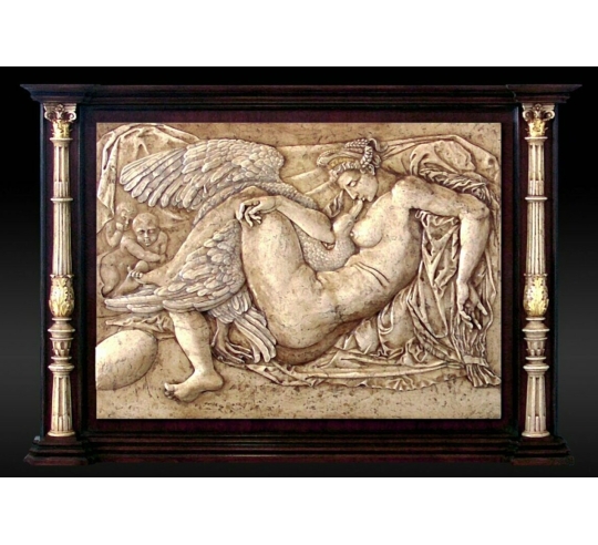 Tableau en relief Léda et le Cygne d'après un...