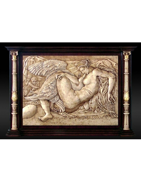 Tableau en relief Léda et le Cygne d'après un tableau perdu de Michel-Ange.