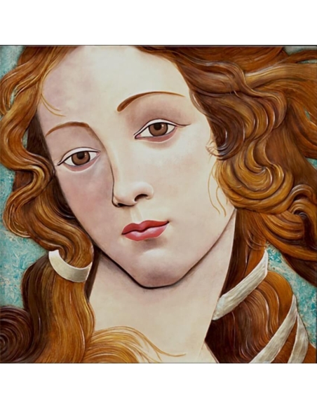 Cuadro en relieve, Retrato de Venus, detalle de El nacimiento de Venus o Nascita di Venere según Sandro Botticelli.