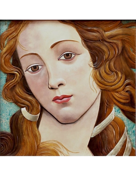 Tableau en relief, Portrait de Vénus, détail de La Naissance de Vénus ou Nascita di Venere d'après Sandro Botticelli.