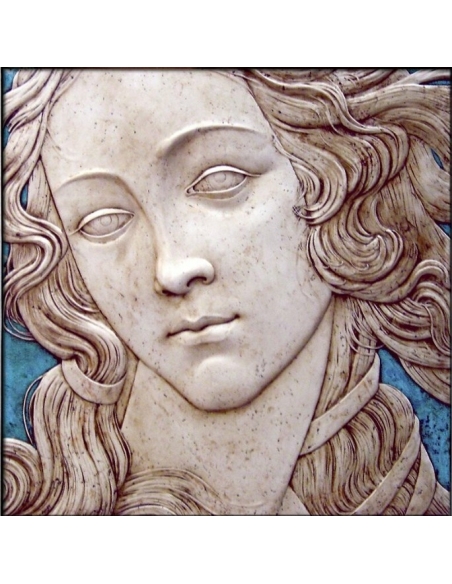 Cuadro en relieve, Retrato de Venus, detalle de El nacimiento de Venus o Nascita di Venere según Sandro Botticelli.