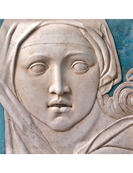 Relief painting, Portrait of the Sibyl of Delphi after Raphael, detail of the ceiling of the Sistine Chapel.