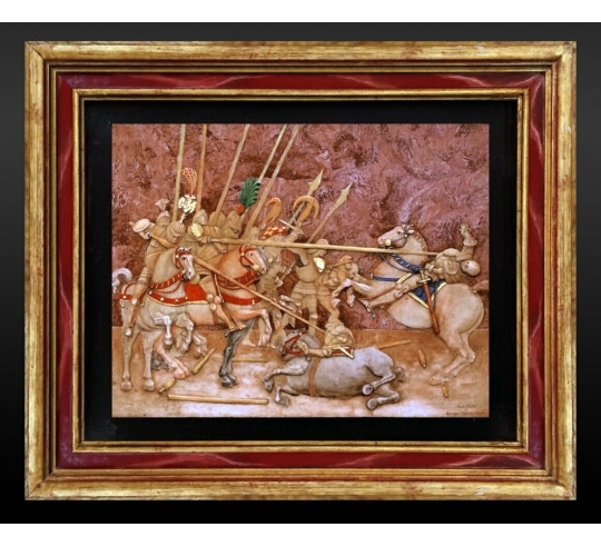 Tableau en relief La Bataille de San Romano,...