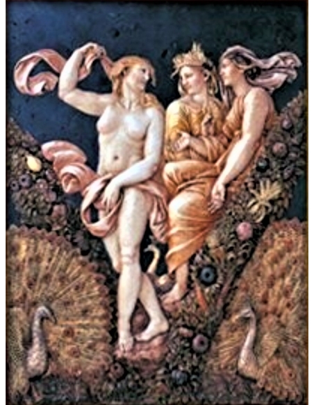 Cuadro en relieve Venus suplicando a Ceres y Juno que se pongan de su parte contra Psique, según Rafael, Villa Farnesina.