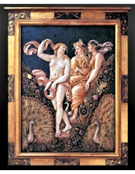 Cuadro en relieve Venus suplicando a Ceres y Juno que se pongan de su parte contra Psique, según Rafael, Villa Farnesina.