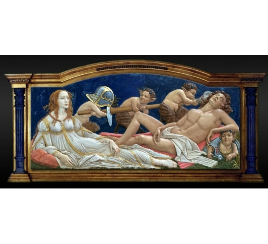 Relief painting Venus and Mars after a painting...