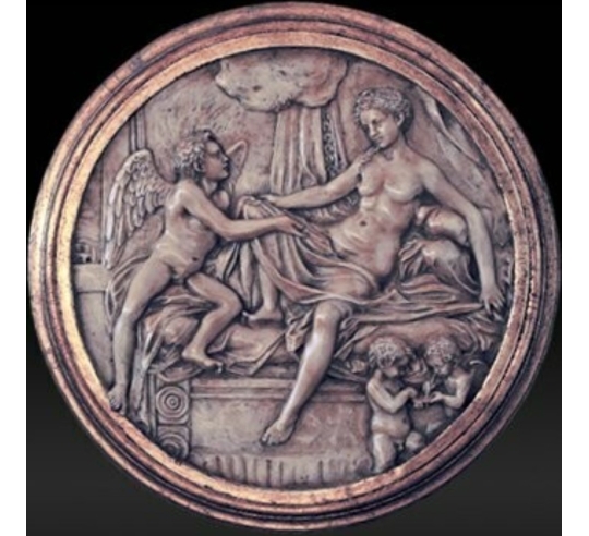 Medallón en relieve Dánae y la lluvia dorada...