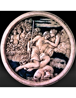 Médaillon en relief Le sommeil d’Endymion d'après...